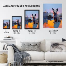 Artery8 Wall Art Print Waiting for His Master Terrier Dog Portrait Framed Picture - Size: A4 - thumbnail 3