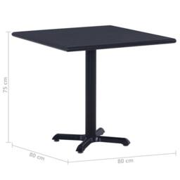 Berkfield Home Garden Table Black 80x80x75 cm - Size: 80 x 80 x 75 cm - thumbnail 6