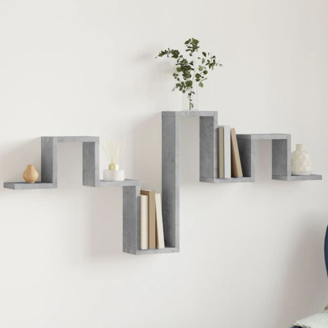Berkfield Home Wall Shelf Concrete Grey 104.5x10x43 cm Engineered Wood - image 1