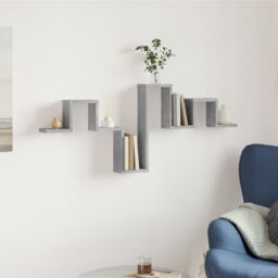 Berkfield Home Wall Shelf Concrete Grey 104.5x10x43 cm Engineered Wood - thumbnail 3