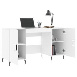 Berkfield Home Desk White 140x50x75 cm Engineered Wood - Size: 140 x 50 x 75 cm - thumbnail 4
