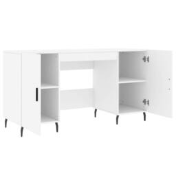 Berkfield Home Desk White 140x50x75 cm Engineered Wood - Size: 140 x 50 x 75 cm - thumbnail 5
