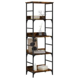 Berkfield Home Bookshelf Smoked Oak 50x33x153 cm Engineered Wood in Brown - Size: 50 x 33 x 153 cm - thumbnail 3
