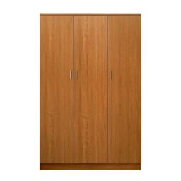 EONLION 3 Door Triple Wardrobe Bedroom Clothes Storage in Brown - thumbnail 3