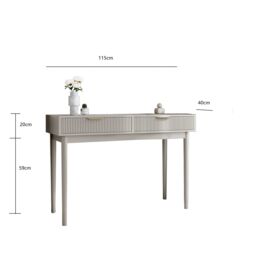 CARME HOME Layla Mocha Dressing Table - Drawers with ribbed front finished in Brown - thumbnail 6