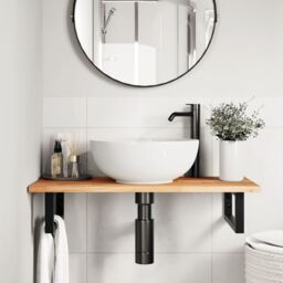 Berkfield Home Bathroom Vanity Top Oil Finished 60x40x2 cm Solid Wood Acacia in Brown - Size: 60 x 40 x 2 cm - thumbnail 2