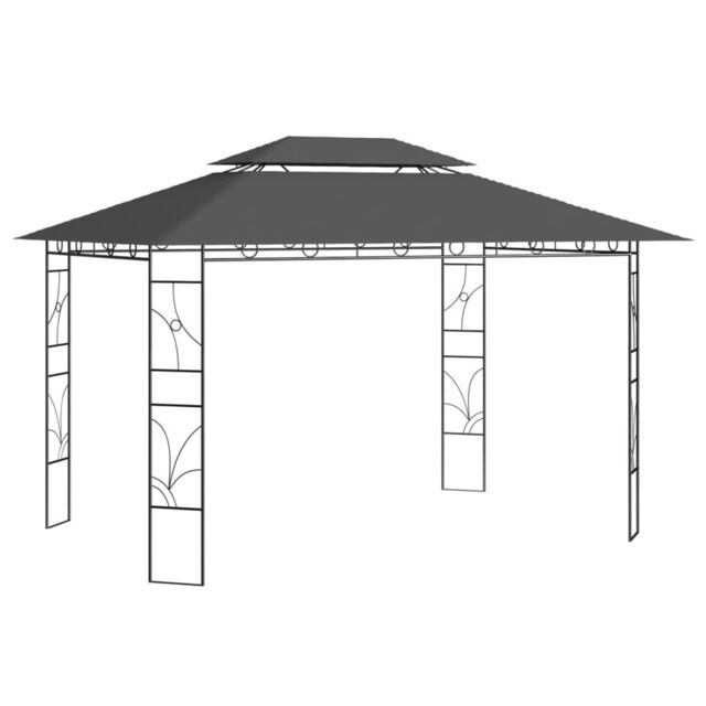 Berkfield Home Gazebo 4x3x2.7 m Anthracite 160 g/m ² in Black - image 1