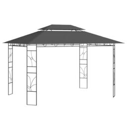Berkfield Home Gazebo 4x3x2.7 m Anthracite 160 g/m ² in Black - thumbnail 1