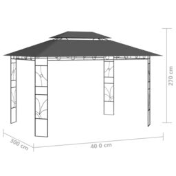 Berkfield Home Gazebo 4x3x2.7 m Anthracite 160 g/m ² in Black - thumbnail 6