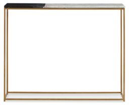 Orsina Console Table, Black & White Marble Top Console Table, Metal & Marble Console Table, Luxury Console Table in Gold - thumbnail 6