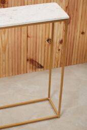 Orsina Console Table, Black & White Marble Top Console Table, Metal & Marble Console Table, Luxury Console Table in Gold - thumbnail 5