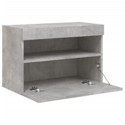 Berkfield Home TV Wall Cabinet with LED Lights Concrete Grey 60x30x40 cm - Size: 60 x 30 x 40 cm - thumbnail 8