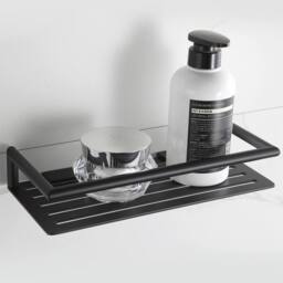 Showerdrape Verso Stainless Steel Black Rectangular Shower Basket