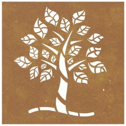 Berkfield Home Garden Wall Decoration 55x55 cm Corten Steel Tree Design in Brown - thumbnail 4