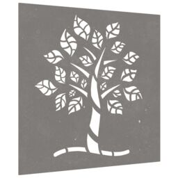 Berkfield Home Garden Wall Decoration 55x55 cm Corten Steel Tree Design in Brown - thumbnail 3