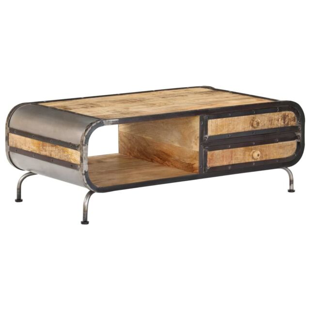 Berkfield Home Coffee Table 100x50x35 cm Solid Mango Wood in Brown - Size: 100 x 50 x 35 cm - image 1