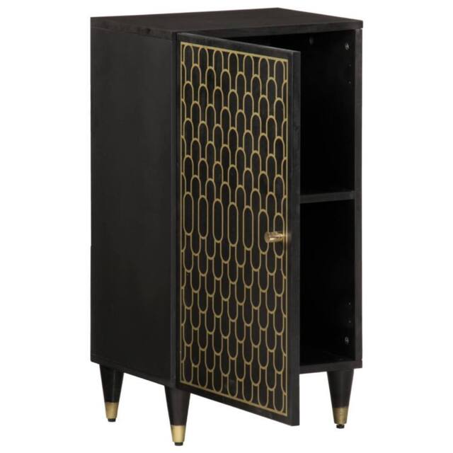Berkfield Home Side Cabinet 40x33x75 cm Solid Wood Mango in Black - Size: 40 x 33 x 75 cm - image 1