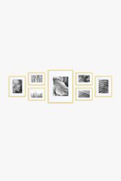 nielsen 7 Piece Aluminium Picture Frames Gallery Set - Gold - thumbnail 1