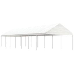 Berkfield Home Gazebo with Roof White 15.61x4.08x3.22 m Polyethylene - thumbnail 2