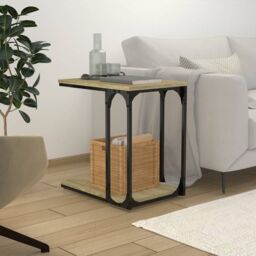 Berkfield Home Side Table Sonoma Oak 50x35x52 cm Engineered Wood in Brown - Size: 50 x 35 x 52 cm - thumbnail 1