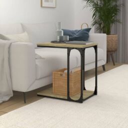Berkfield Home Side Table Sonoma Oak 50x35x52 cm Engineered Wood in Brown - Size: 50 x 35 x 52 cm - thumbnail 3