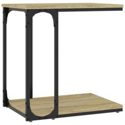Berkfield Home Side Table Sonoma Oak 50x35x52 cm Engineered Wood in Brown - Size: 50 x 35 x 52 cm - thumbnail 2
