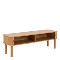 Wyld Haus Copenhagen Natural Oak TV Unit with 2 Tambour Doors L140 x D40 x H45cm - thumbnail 6
