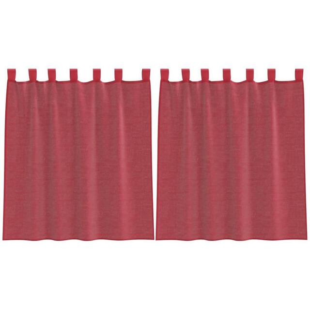 Berkfield Home Voile Curtains with Rod Pockets 2 pcs Wine Red - image 1