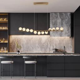 Garwarm 12 - Light LED Dimmable Linear Kitchen Island Pendant Gold - thumbnail 3