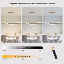 Garwarm 12 - Light LED Dimmable Linear Kitchen Island Pendant Gold - thumbnail 6