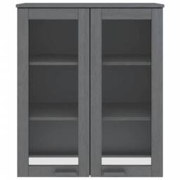 Berkfield Home Top for Highboard HAMAR Dark Grey 85x35x100cm Solid Wood Pine - Size: 85 x 35 x 100 cm