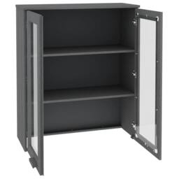 Berkfield Home Top for Highboard HAMAR Dark Grey 85x35x100cm Solid Wood Pine - Size: 85 x 35 x 100 cm - thumbnail 4