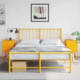 Berkfield Home Durable Bedside Cabinets 2 pcs Mustard Yellow 36x39x60.5 cm Steel