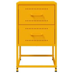 Berkfield Home Durable Bedside Cabinets 2 pcs Mustard Yellow 36x39x60.5 cm Steel - thumbnail 6