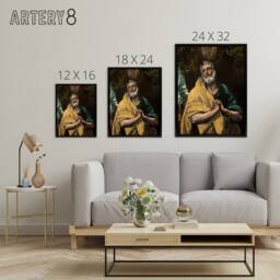 "Artery8 Apostle Guilt Saint Peter in Tears El Greco Black Framed Canvas Art - Size: W12"" x H16""" - thumbnail 4
