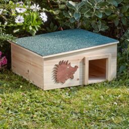 mysmartbuy Hedgehog Home - FSC Wood Wildlife Shelter with Felt Roof for Nesting in Natural