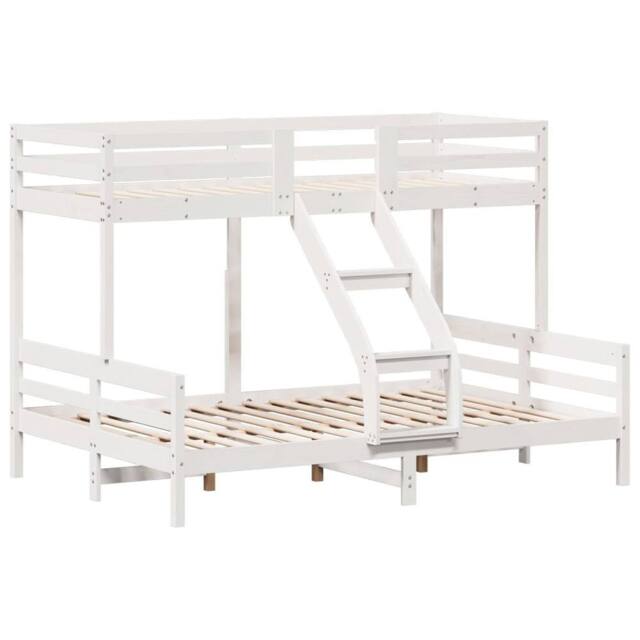 Berkfield Home Beautiful Bunk Bed without Mattress 80x200/140x200 cm White Solid Wood - image 1