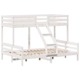 Berkfield Home Beautiful Bunk Bed without Mattress 80x200/140x200 cm White Solid Wood - thumbnail 1