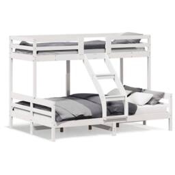 Berkfield Home Beautiful Bunk Bed without Mattress 80x200/140x200 cm White Solid Wood - thumbnail 3