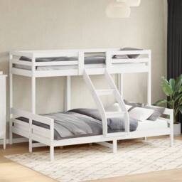 Berkfield Home Beautiful Bunk Bed without Mattress 80x200/140x200 cm White Solid Wood - thumbnail 2