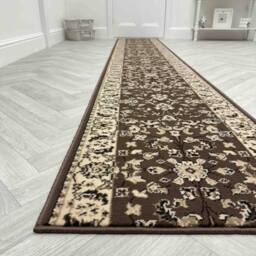 runrug Hallway Runner Rug - Non-Slip, Hardwearing, 5.4mm - 'Icona' in Brown - Size: 70 cm x 150 cm - thumbnail 5