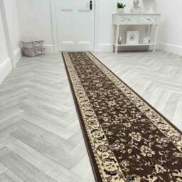 runrug Hallway Runner Rug - Non-Slip, Hardwearing, 5.4mm - 'Icona' in Brown - Size: 70 cm x 150 cm - thumbnail 3