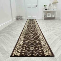 runrug Hallway Runner Rug - Non-Slip, Hardwearing, 5.4mm - 'Icona' in Brown - Size: 70 cm x 150 cm - thumbnail 4