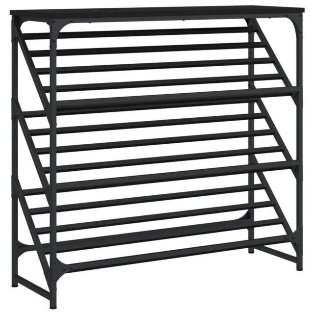 Berkfield Home Shoe Rack Black 90x30x85 cm Engineered Wood - Size: 90 x 30 x 85 cm - image 1