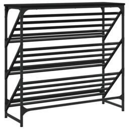Berkfield Home Shoe Rack Black 90x30x85 cm Engineered Wood - Size: 90 x 30 x 85 cm - thumbnail 6