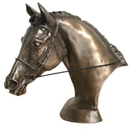 Animal Crackers Race Horse Eventer Head Sculpture In Solid Cold Cast Bronze Designed By Harriet Glen - thumbnail 5