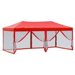 Berkfield Home Sturdy Folding Party Tent with Sidewalls Red 3x6 m - thumbnail 6