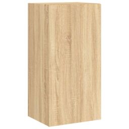 Berkfield Home 4 Piece TV Wall Cabinets with LED Lights Sonoma Oak in Brown - thumbnail 9
