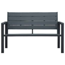 Berkfield Home Garden Bench 120 cm HDPE Grey Wood Look - thumbnail 2