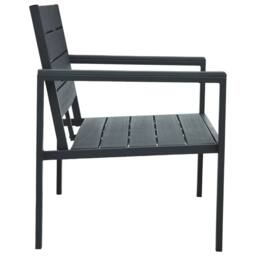 Berkfield Home Garden Bench 120 cm HDPE Grey Wood Look - thumbnail 3